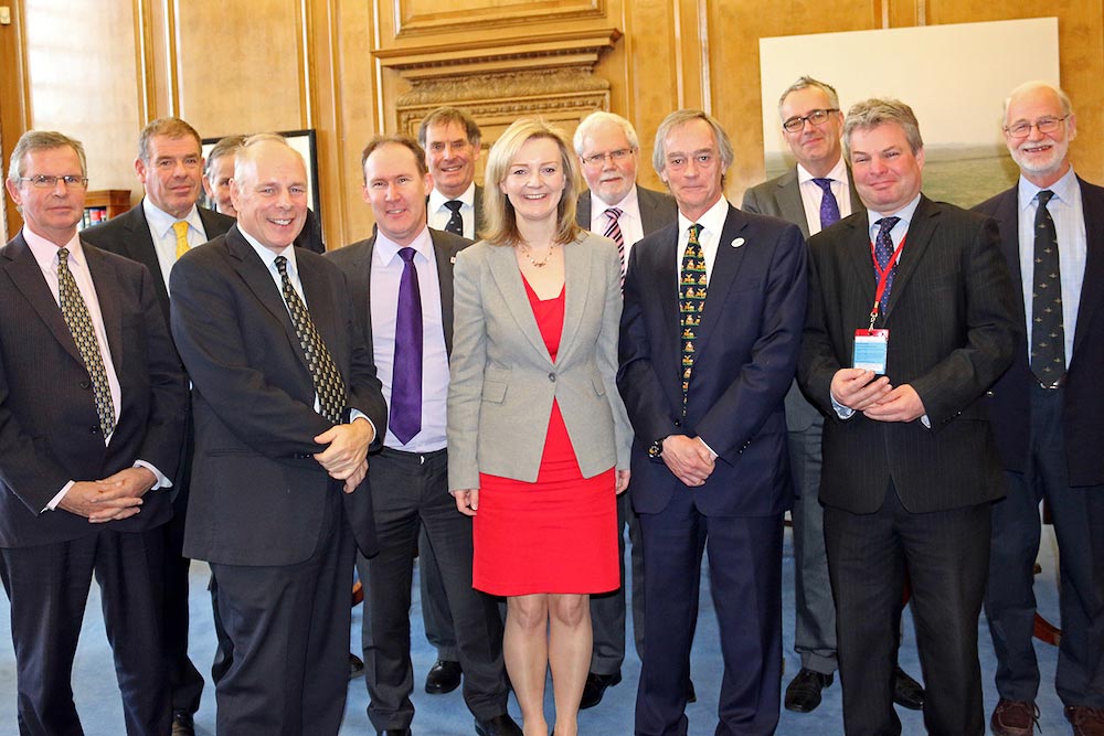 Government minister Liz Truss with SRA representatives and Ian Liddell Grainger MP.